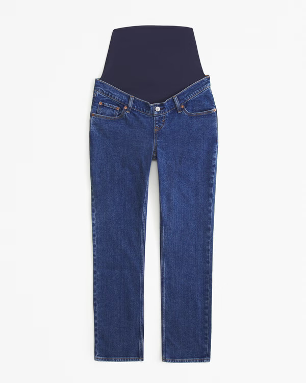 Women's Maternity Ankle Straight Jean | Women's Bottoms | Abercrombie.com | Abercrombie & Fitch (US)