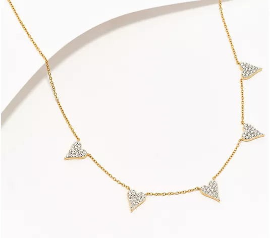 Make Your Selection: Diamonique x Jennifer Miller 5 Heart Station Necklace, Sterl | QVC