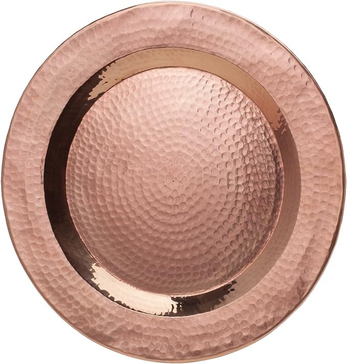 Sertodo Copper Charger Plate, 12 inch diameter, Pure Copper, Hand hammered | Amazon (US)