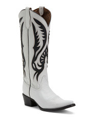 Made In Mexico Leather Inlay And Embroidered Tall Western Boots | Women's Shoes | Marshalls | Marshalls