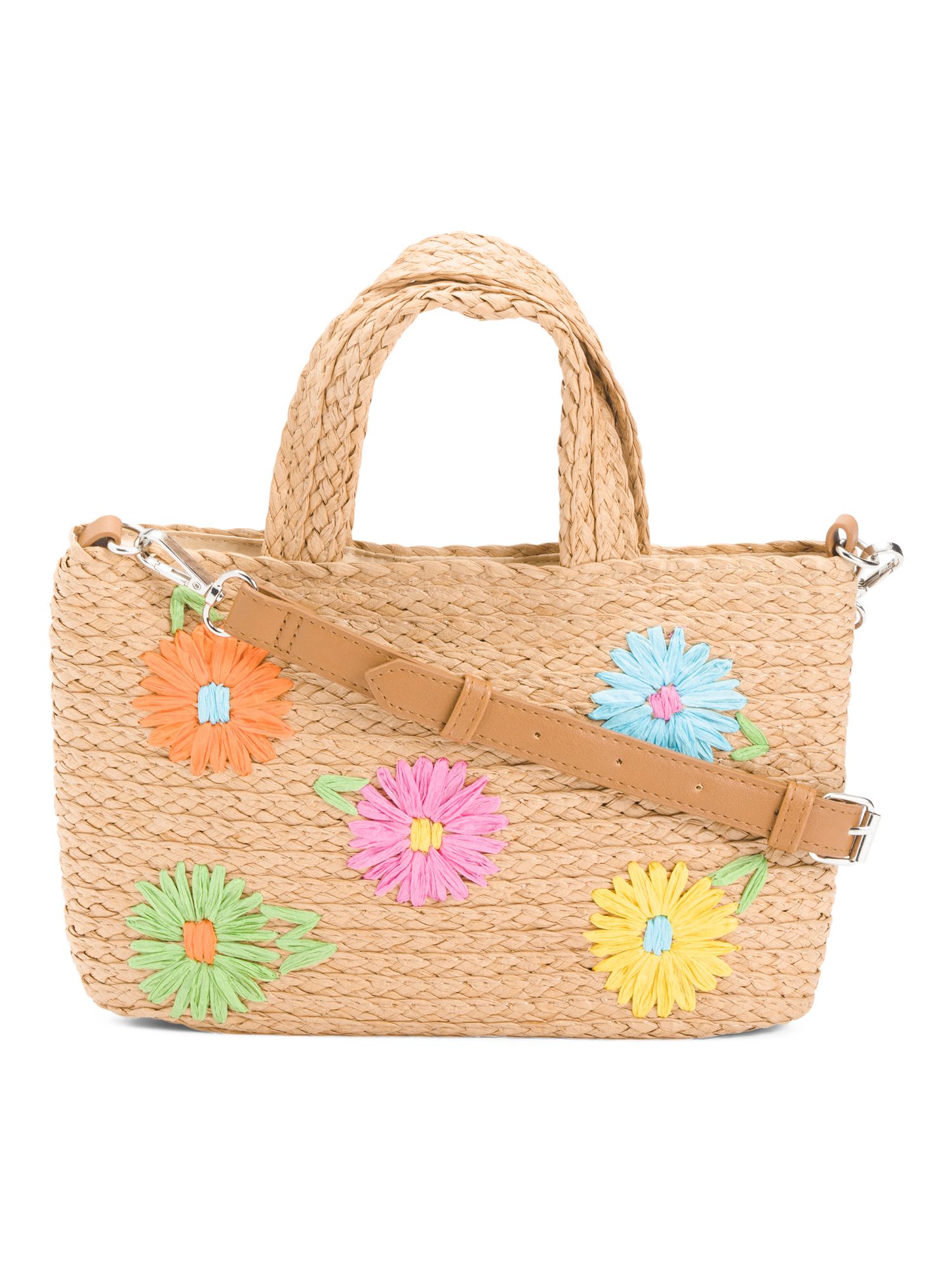 Small Floral Woven Paper Summer Tote | Marshalls