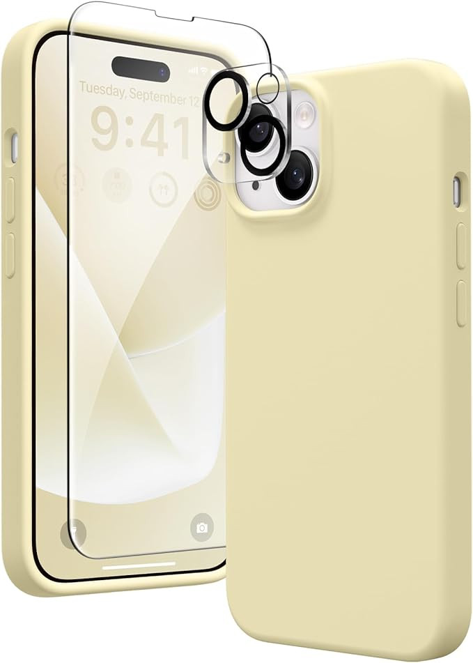 GONEZ for iPhone 15 Case, Liquid Silicone Case [with 2 Screen Protector + 2 Camera Lens Proctetor... | Amazon (US)