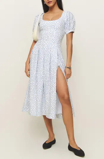 Reformation Couco Floral Linen Midi Dress | Nordstrom | Nordstrom