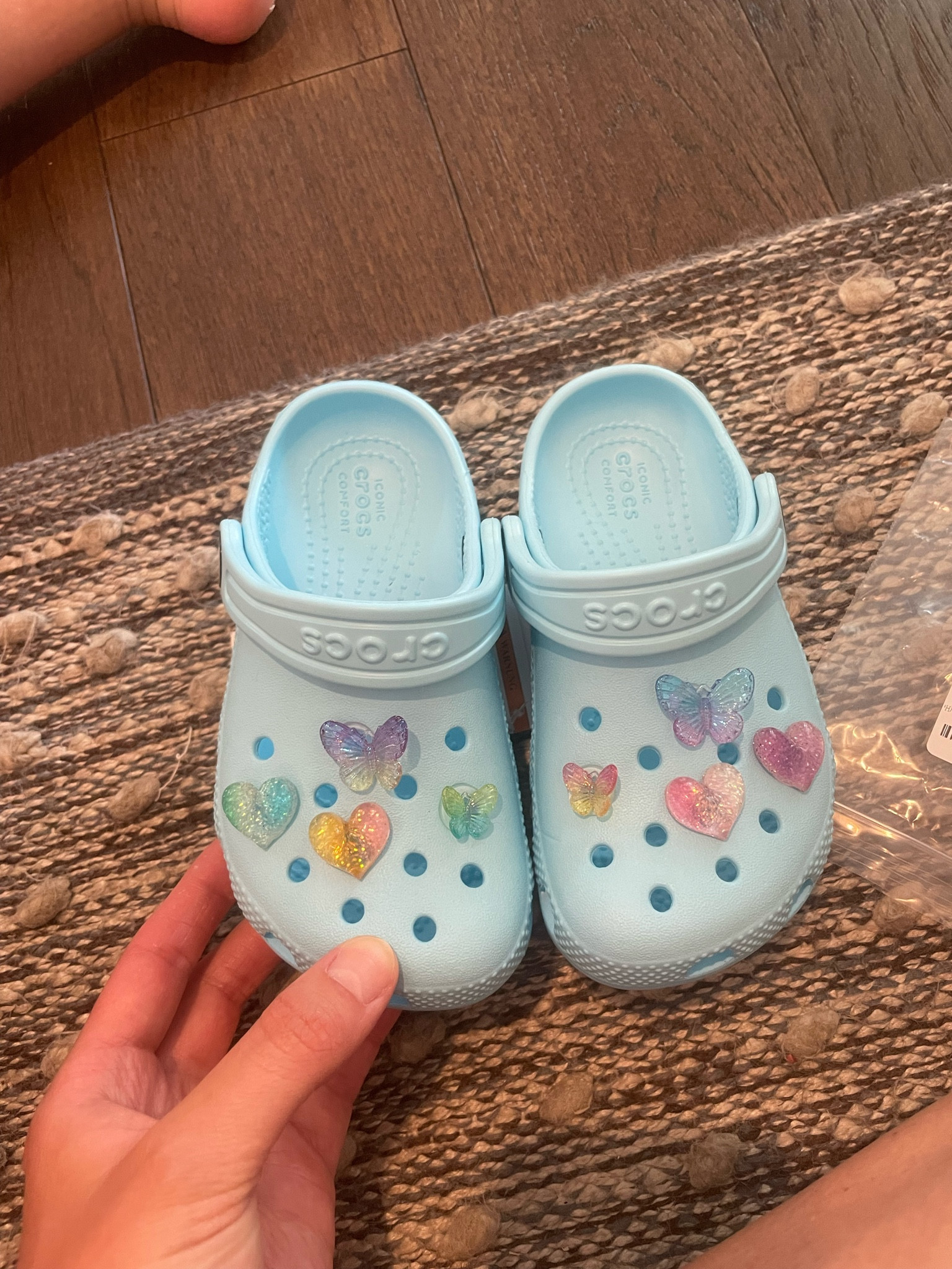 Girls crocs with charms 