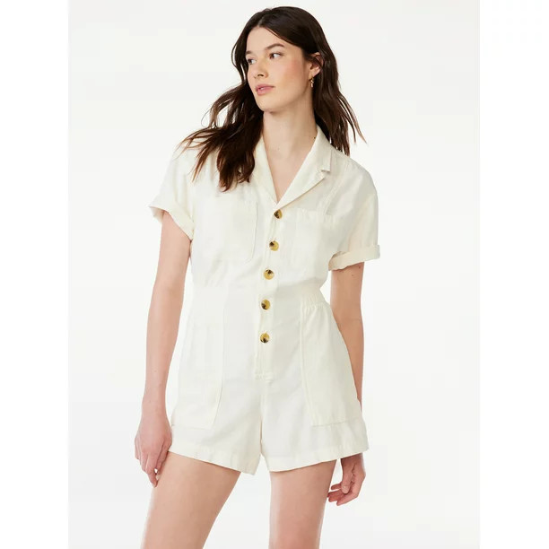 Free AssemblyFree Assembly Women's Short Sleeve Romper with Elastic WaistUSD$34.00(4.7)4.7 stars ... | Walmart (US)