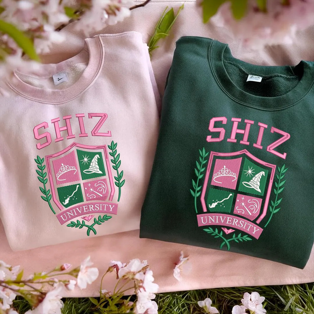 Shiz Uni Embroidered Sweatshirt, Wizard Shiz Sweatshirt, Broomstick Magic Wand Embroidered Shirt,... | Etsy (US)