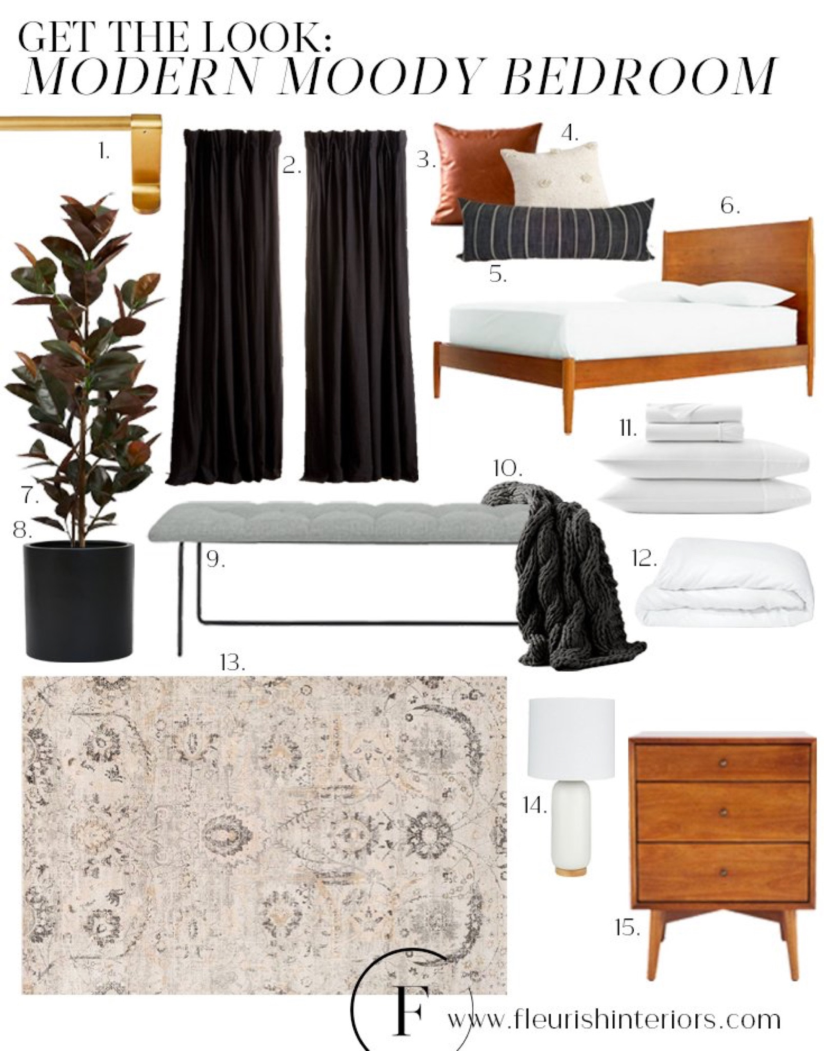 High contrast moody bedroom with mid-century elements. 

#primarybedroom #interiordesign #homedecor

#LTKhome #LTKunder100