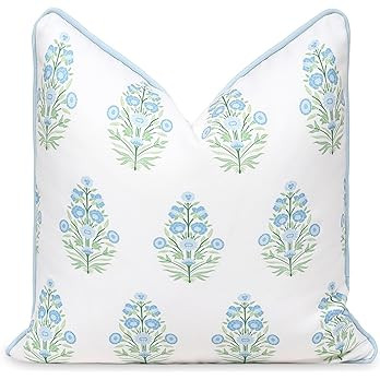 Hofdeco Premium Coastal Patio Indoor Outdoor Throw Pillow Cover Only, 18"x18" Water Repellent for... | Amazon (US)