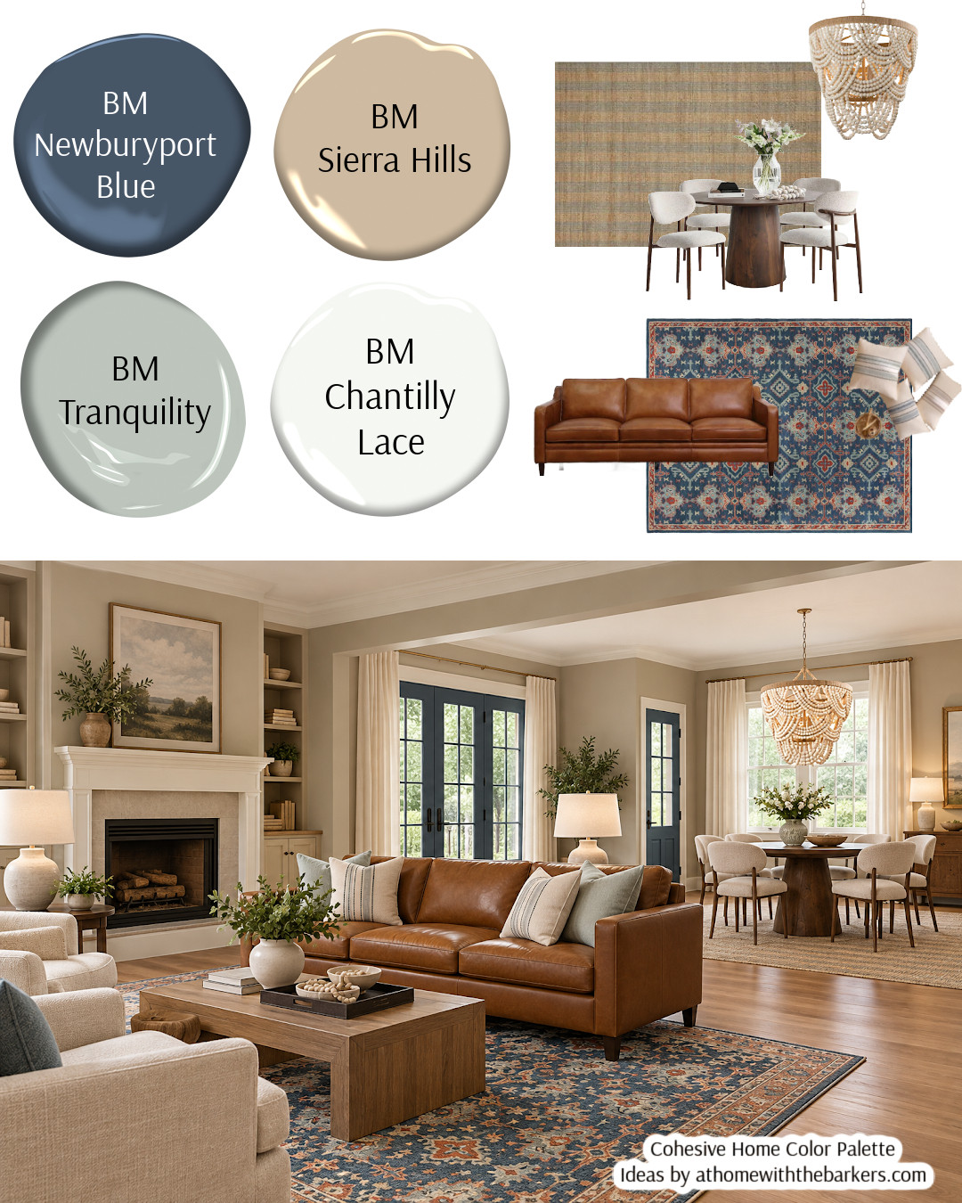 BM Newburyport color palette living and dining room mood board inspiration, DIY home decorating 

 #LTKHome #LTKSaleAlert