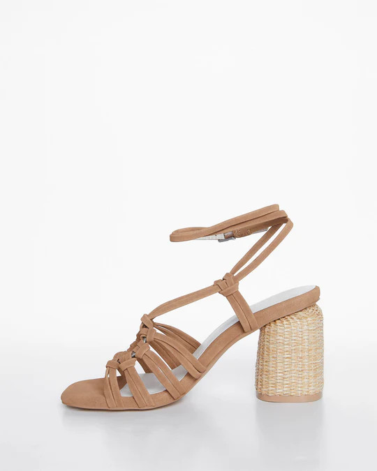 Koko Strappy Straw Block Heels | VICI