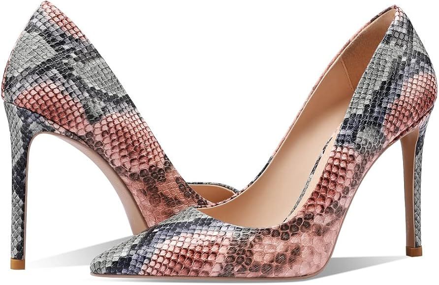 amiuwen Women Stilettos Pumps,Sexy Snakeskin,3.94" High Heels,Closed Pointed Toe,Dress Shoes for ... | Amazon (US)
