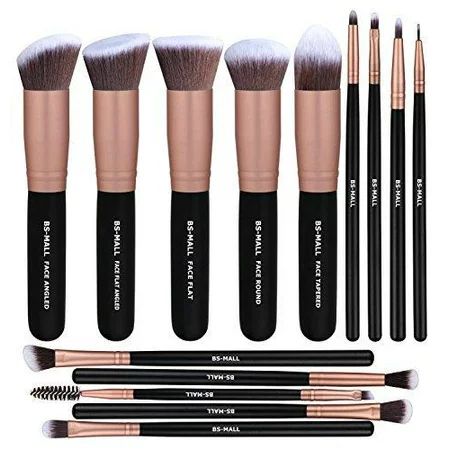 BS-MALL Makeup Brushes Premium Synthetic Foundation Powder Concealers Eye Shadows Makeup 14 Pcs Brus | Walmart (US)