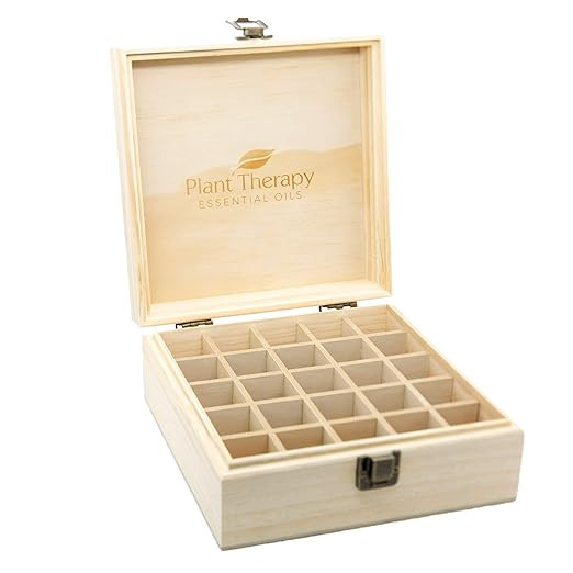 Plant Therapy Wooden Essential Oil Box - Holds 25 Bottles Size 5-15 mL | Amazon (US)