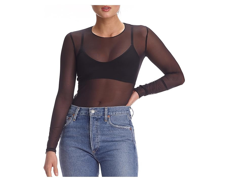 Commando Chic Mesh Long Sleeve T-Shirts TU115 Women's Clothing Black : S/M, Sheer/Mesh | Zappos