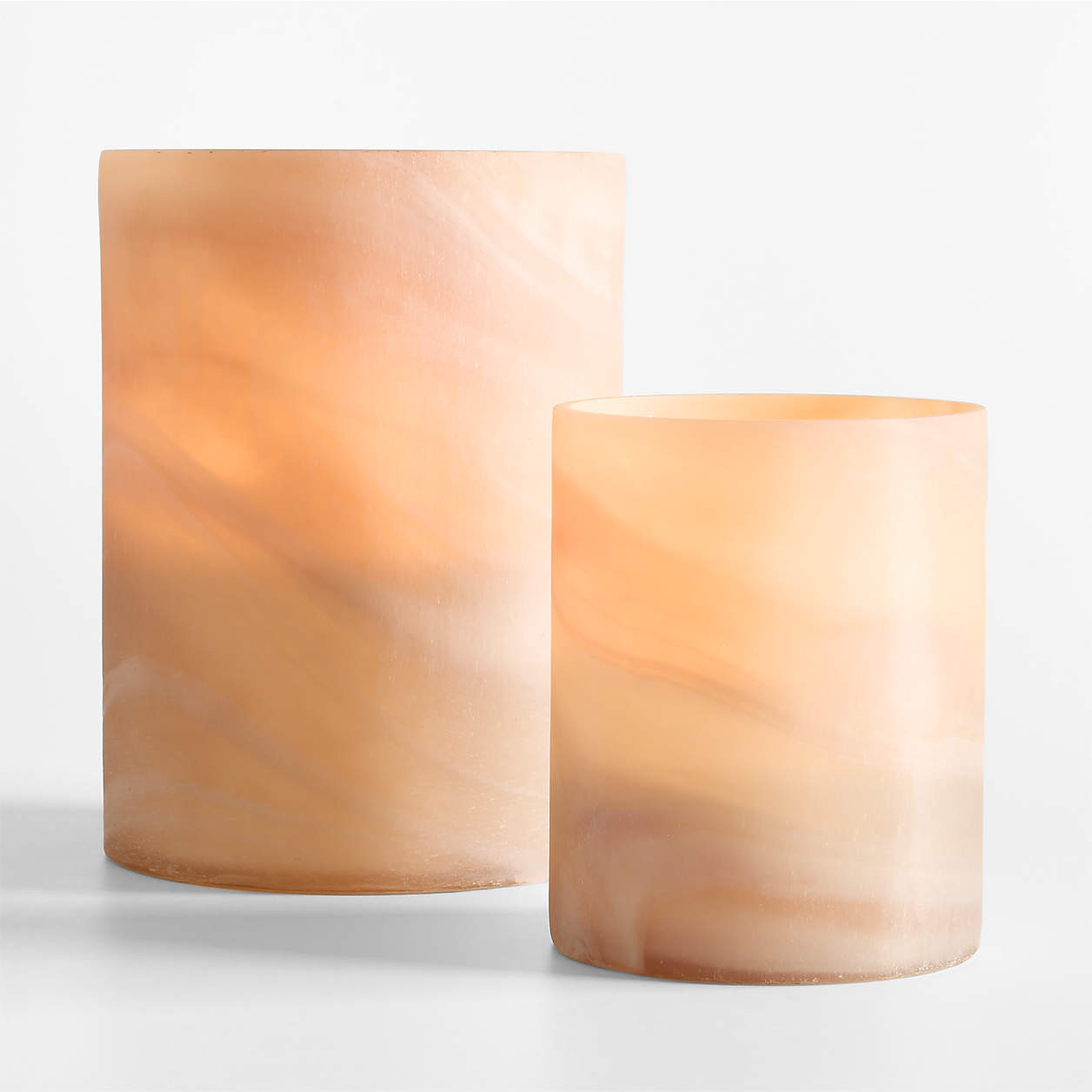 Small Marbled Glass Hurricane Candle Holder 5.5" | Crate & Barrel | Crate & Barrel