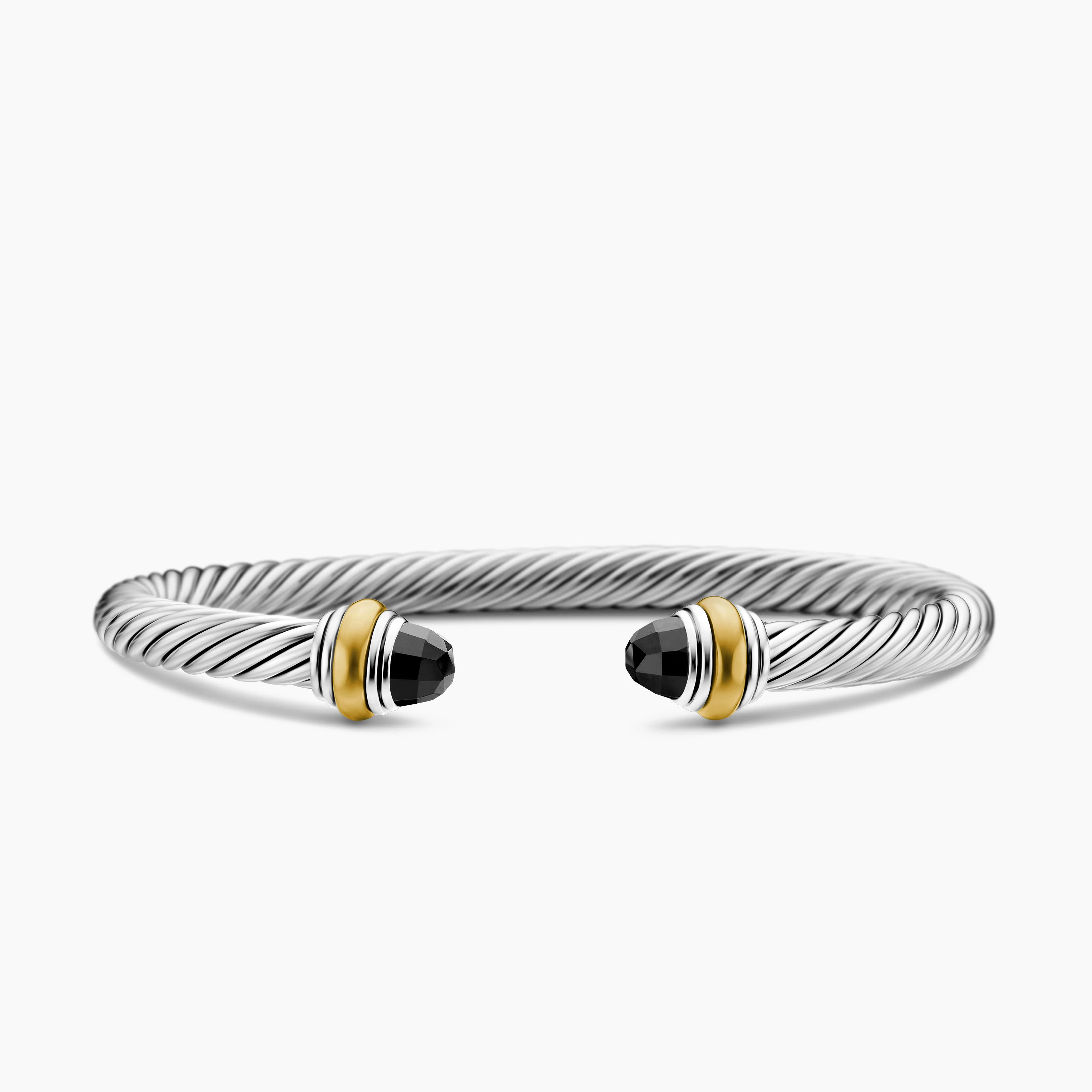 Sterling Silver with 14K Yellow Gold and Black Onyx, 5mm | David Yurman