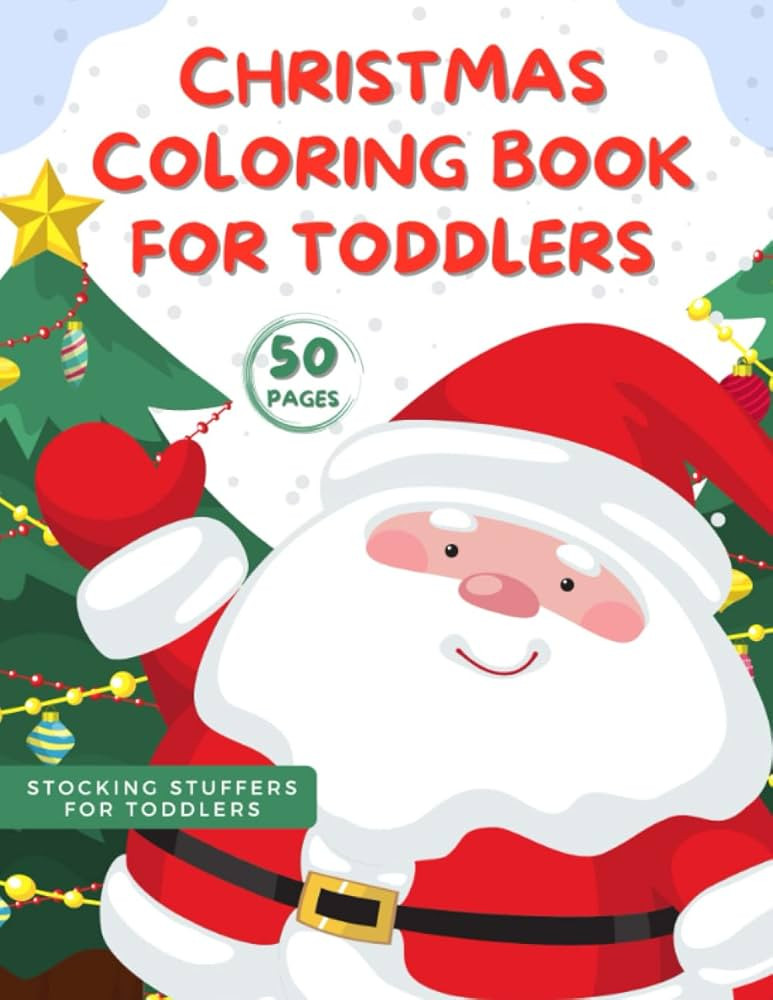 Christmas Coloring Book for Toddlers : Stocking Stuffers for Toddlers: 50 Cute & Easy Coloring Pa... | Amazon (US)