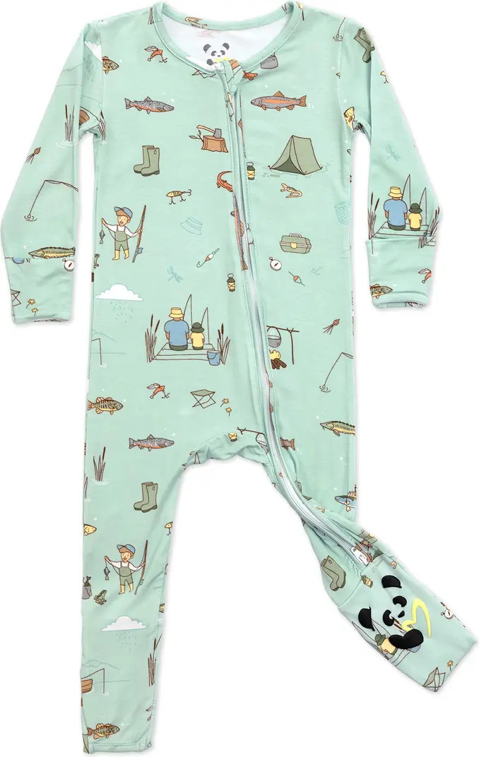 Bellabu Bear Gone Fishing Convertible Footie Pajamas | Nordstrom | Nordstrom