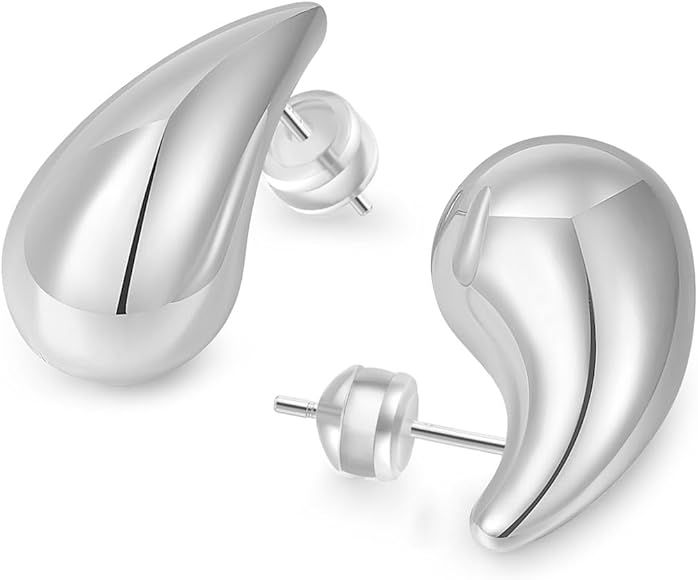MOROTOLE Chunky Gold Hoop Earrings for Women, Lightweight Hypoallergenic Hollow Earrings With 14K... | Amazon (US)