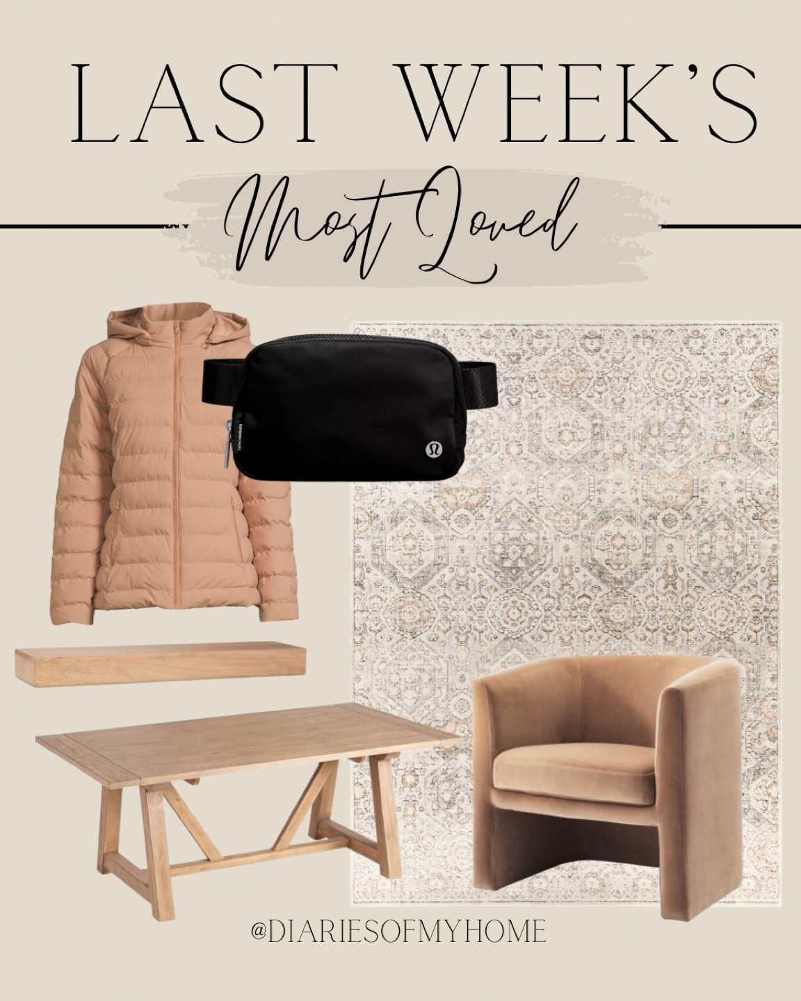 Last week’s most loved #bestsellers #followerfavorites #topsellers #mostloved


#rug #arearug #barrelchair #targetchair #mcgee #targetfinds #vintagerugs #neutralrugs #coat #wintercoat #walmartfashion #walmartcoat #walmartjacket #table #diningtable #woodtable #beltbag #fannypack #lululemon #lululemonbeltbag #instocknow #shelf #shelfdecor #shelfstyling #bathroom #thanksgiving #entertaining #homedecor #homeideas #homeinspo 

#LTKSeasonal #LTKunder50 #LTKhome