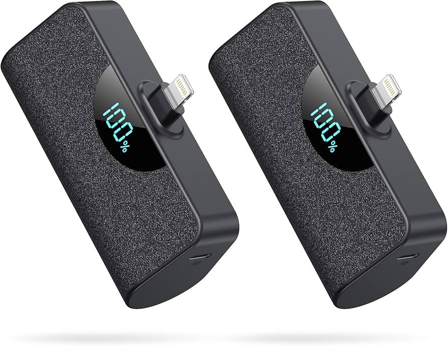 [2 Pack] Small Portable Charger 5200mAh for iPhone,Ultra Compact PD Fast Charging Power Bank,LCD ... | Amazon (US)