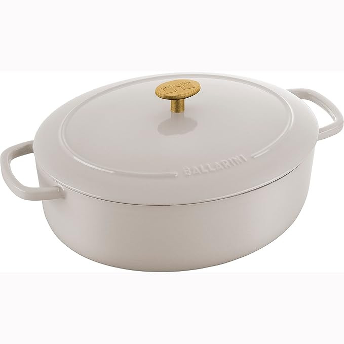 BALLARINI Bellamonte Cast Iron 5-qt Oval Dutch Oven - Crema White | Amazon (US)