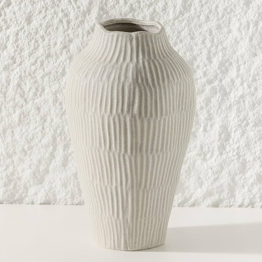 Ceramic Vase for Home Decor,11.6 Inch Flower Vase，Decorative Vase for Pampas Grass，Modern Art... | Amazon (US)