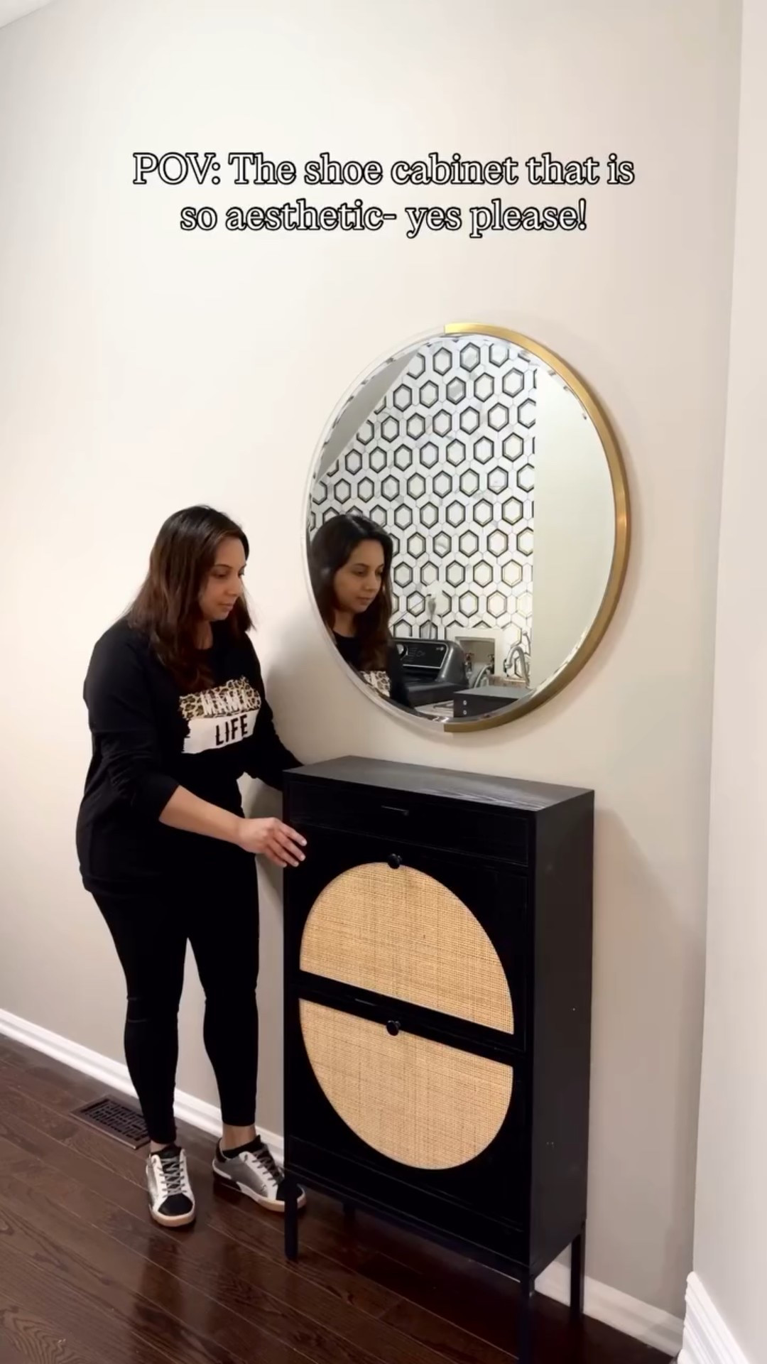 No more shoes laying on the floor!! This shoe cabinet holds a lot of shoes and it’s so narrow- perfect to place in your entryway or mud room! I combined 2 shoe cabinets so that a family of 4 can easily store away shoes!👞🥿👟👞
@amazon @amazonhome 

#LTKFamily #LTKSaleAlert #LTKHome