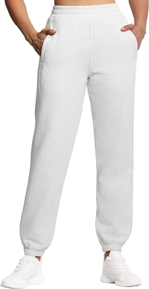 THE GYM PEOPLE Women's Fleece Sweatpants Warm Workout Joggers Pants with Pockets | Amazon (US)