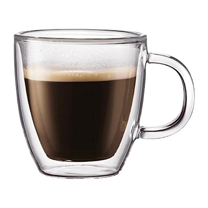 Bodum Bistro - Double Wall Thermo Glass Espresso Mug - For Hot and Cold Drinks - Transparent - Pack  | Amazon (US)