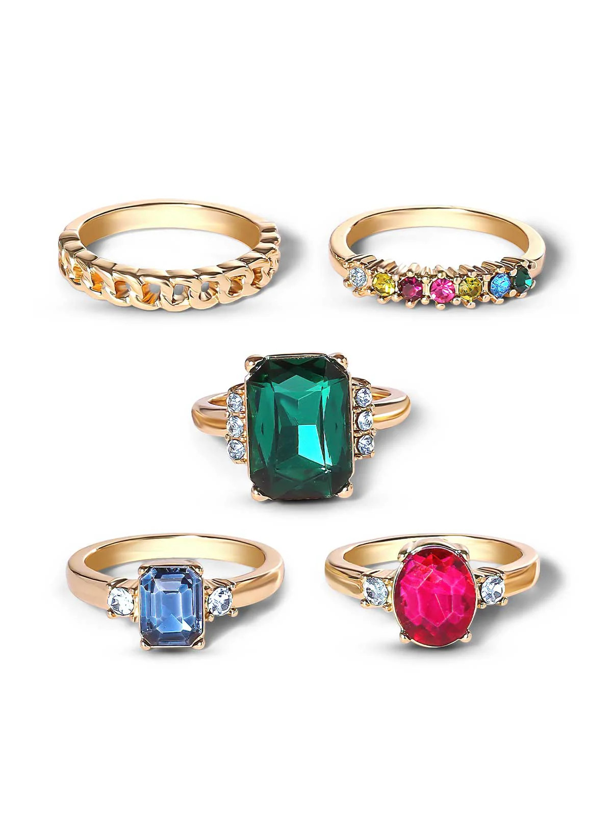 Bold 5 Piece Ring Set | Jessica Simpson E Commerce