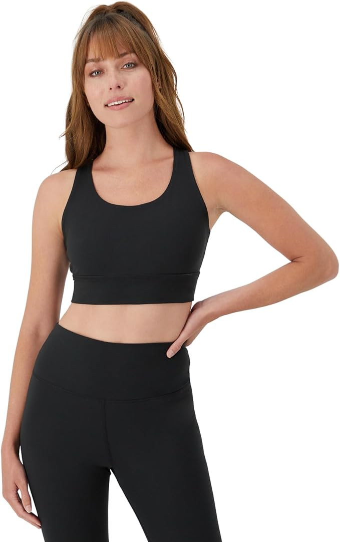Hanes Sports Bra, Racerback Women, Stretch Pullover Crop Top with Cutout | Amazon (US)