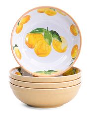 Set Of 4 Melamine Rustic Lemon Bowls | TJ Maxx