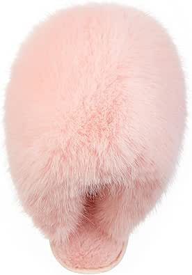Pocadri Womens Cozy Faux Fur House Slippers Warm Plush Bedroom Slipper Anti-skid Sole Indoor Outd... | Amazon (US)