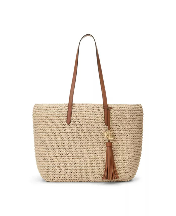 Crochet-Straw Medium Whitney Tote | Macys (US)