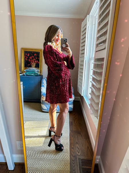 I love this velvet and sequin cocktail holiday maternity dress. It runs a little large so size down if you’re on the fence. 

#LTKbump #LTKSeasonal #LTKHoliday