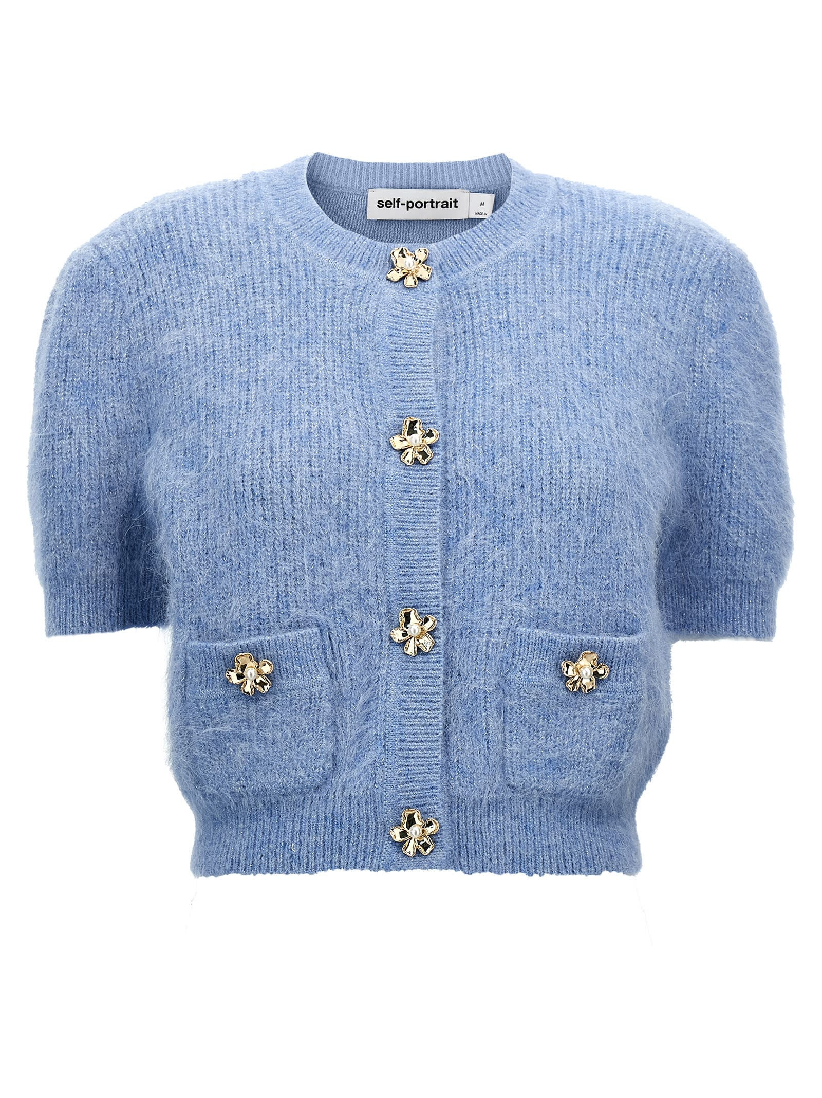 self-portrait blue Soft Knit Cardigan | Italist.com US