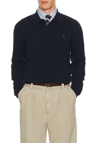 Lux Merino Johnny Collar Sweater | FWRD 
