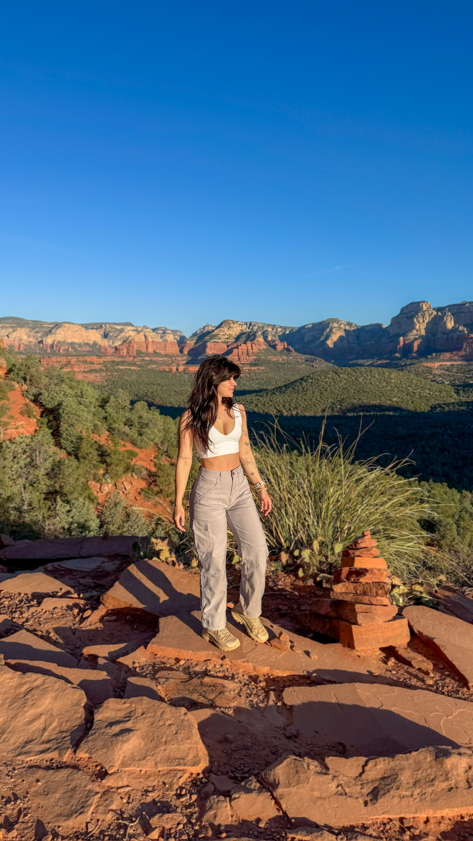 Travel Outfit | Outdoorsy Outfit | Granola Girl Outfit | Arizona Travel | Hiking Outfit | Adventure Outfit | Sedona Arizona

Wearing:
lululemon Align™ V-Neck Bra *Light Support, C/D Cup
Prana Zion stretch cargo pants in haze
Merrell Women's Moab 3 Mid Waterproof poplar

#LTKStyleTip #LTKTravel #LTKActive