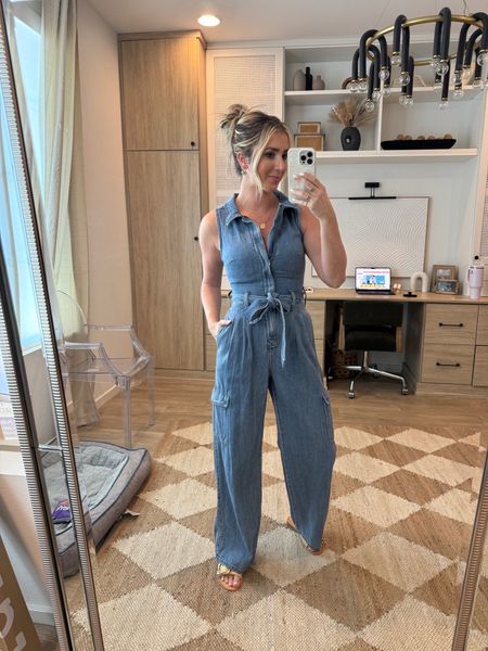 The cutest cargo jumpsuit from Target - it’s so fun for summer! Runs TTS. Shoes are a great neutral and also run true to size  