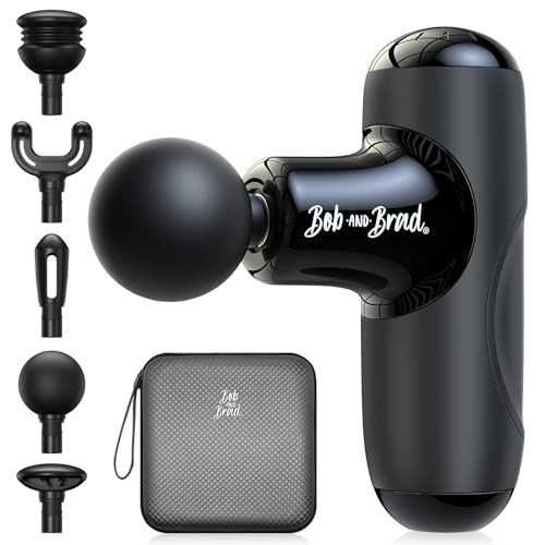 BOB AND BRAD Q2 Mini Massage Gun, Pocket-Sized Deep Tissue Massager Gun, Portable Percussion Muscle Massager Gun, Ultra Small & Quiet Muscle Massage Gun with Carry Case, FSA and HSA Eligible -Black | Amazon (US)