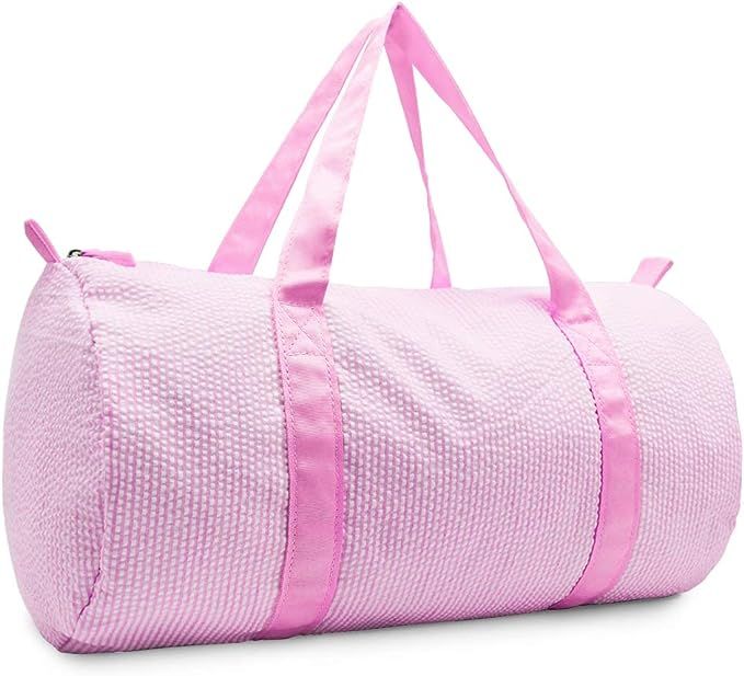 GFU Kids Cute Weekender Duffel Bag for Travel Overnight Sports Outdoor Seersucker Travel Bag(Pink... | Amazon (US)