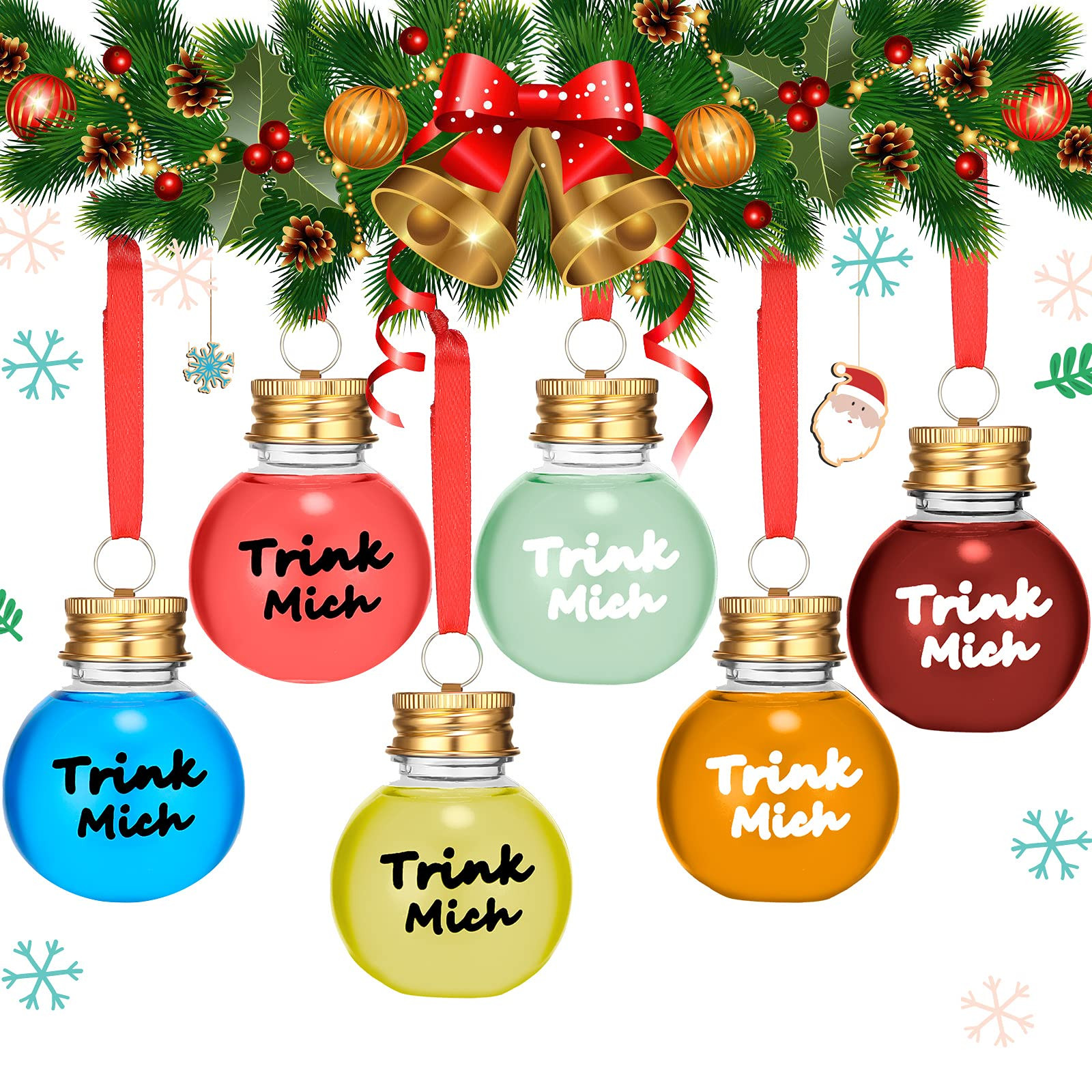 Getränk Christbaumkugeln Ornament Weihnachtskugeln zum Befüllen Saft Ball Weihnachten Anhänger... | Amazon (DE)