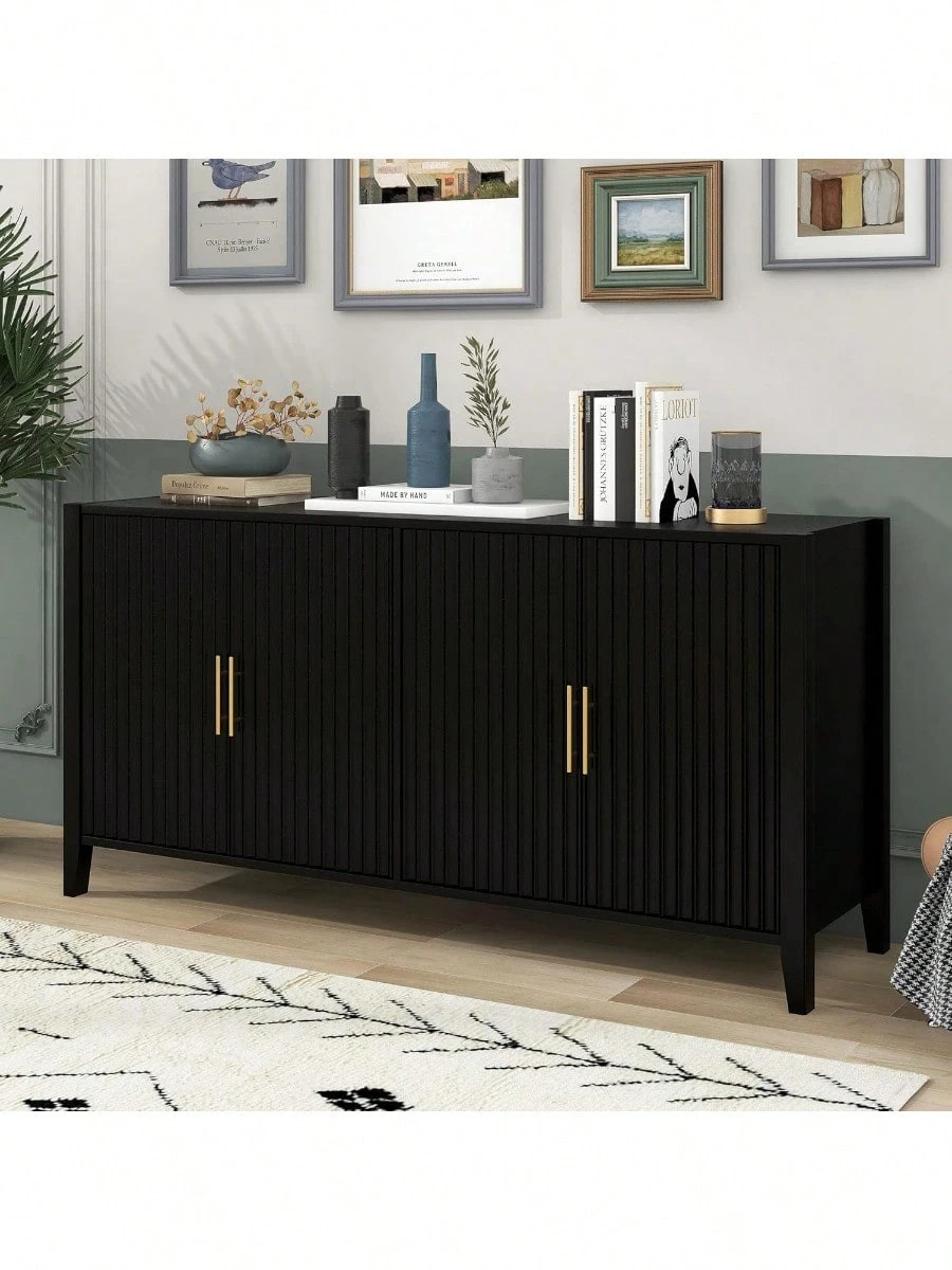 63 Inch Modern Console Table Sofa Table With 4 Doors And Metal Handles, Accent Buffet Sideboard S... | SHEIN