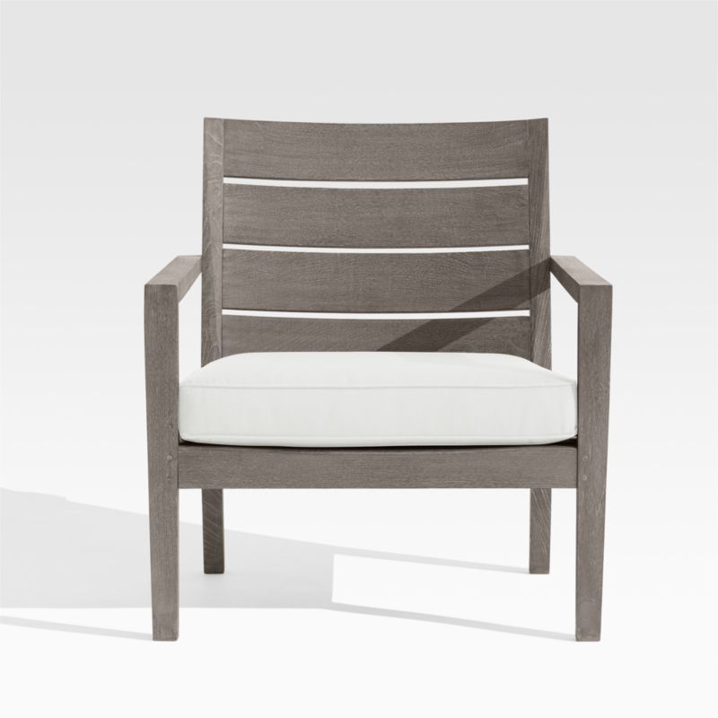 Regatta Grey Wash Lounge Chair with White Sand Sunbrella Cushion + Reviews | Crate and Barrel | Crate & Barrel