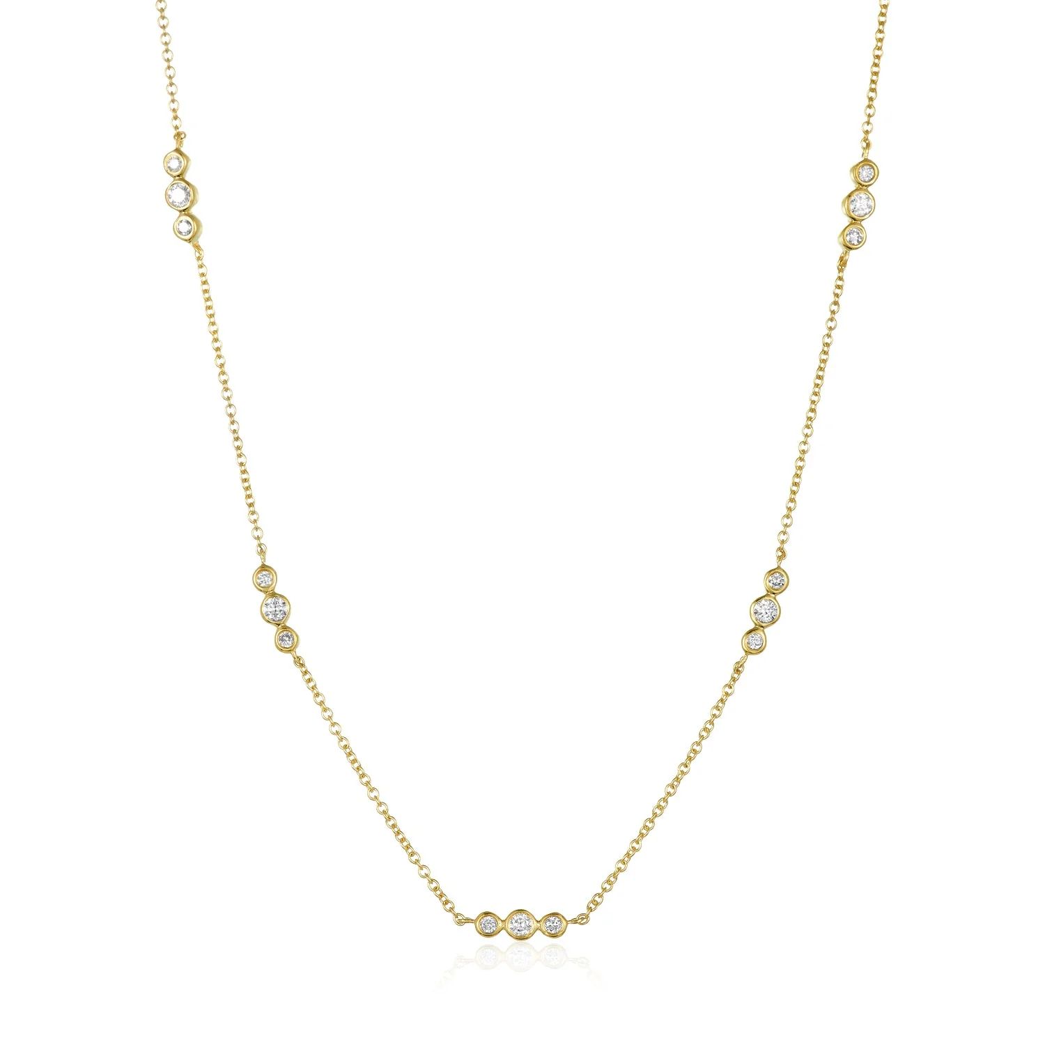 Bubble Diamond Station Necklace | LINDSEY LEIGH JEWELRY