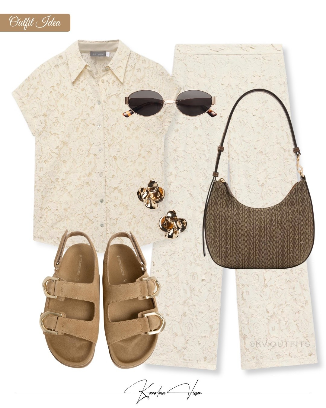 Cream Lace Set 🌻

Tags: cream lace shirt and trousers mint velvet metal frame sunglasses &otherstories beige leather sandals stradivarius flounced earrings h&m printed shoulder bag mango summer outfit vacation outfit holiday outfit casualwear casual style chic look brunch outfit

#LTKsummer #LTKstyletip #LTKtravel