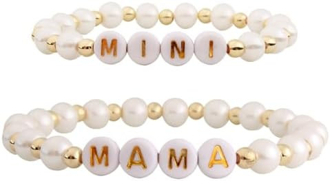 QqzsJewls Mama Mini Matching Heart Bracelets for Mother Daughter, Mother's Day Valentines Day Bir... | Amazon (US)