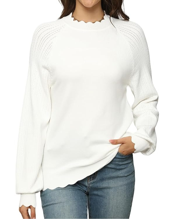 CiCiBird Women 2024 Fall Winter Sweater Trendy Long Sleeve Knit Pullover Mock Neck Soft Fit Tops | Amazon (US)