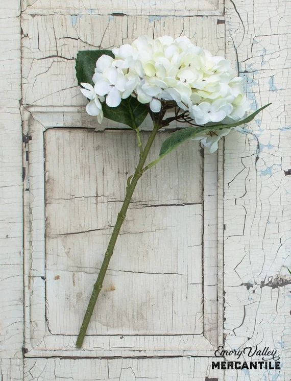 Faux Cream Hydrangea Stem Cutting Branch Set of 3 | Etsy | Etsy (US)